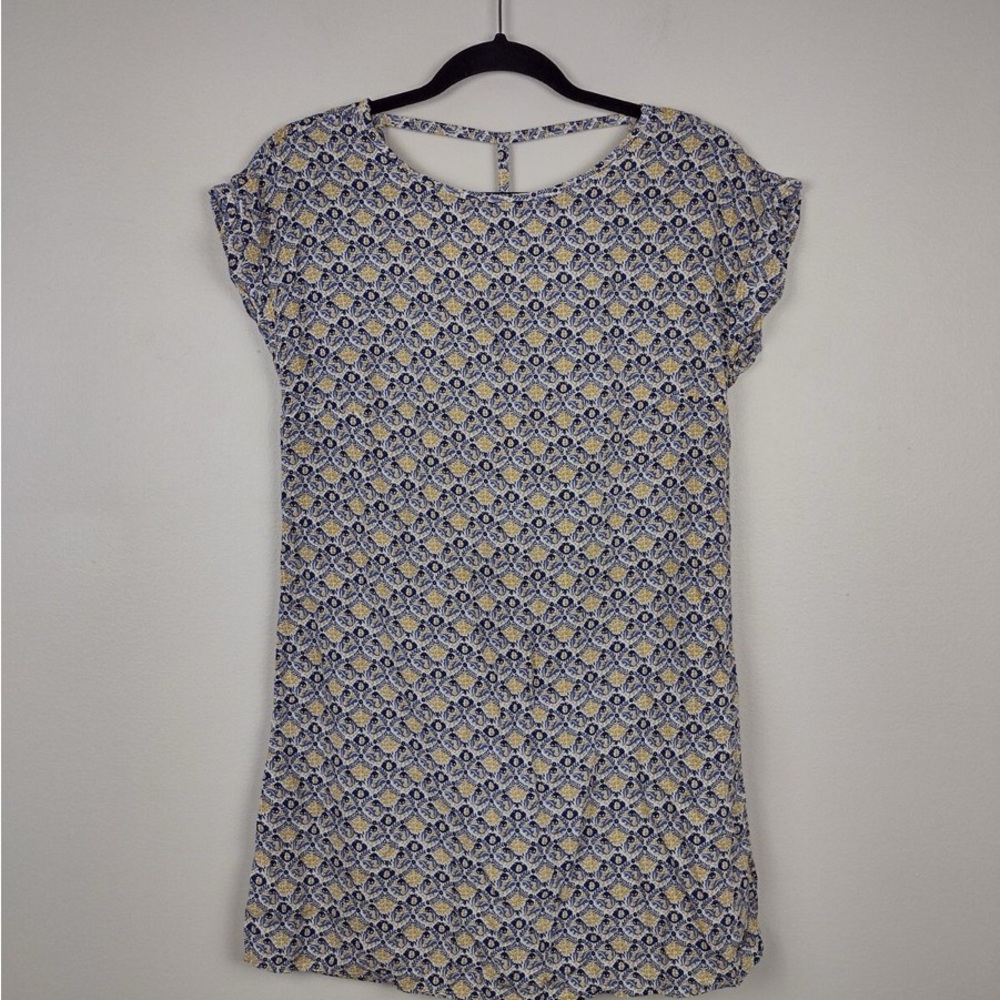 Roxy Blue and Cream Patterned Mini Dress